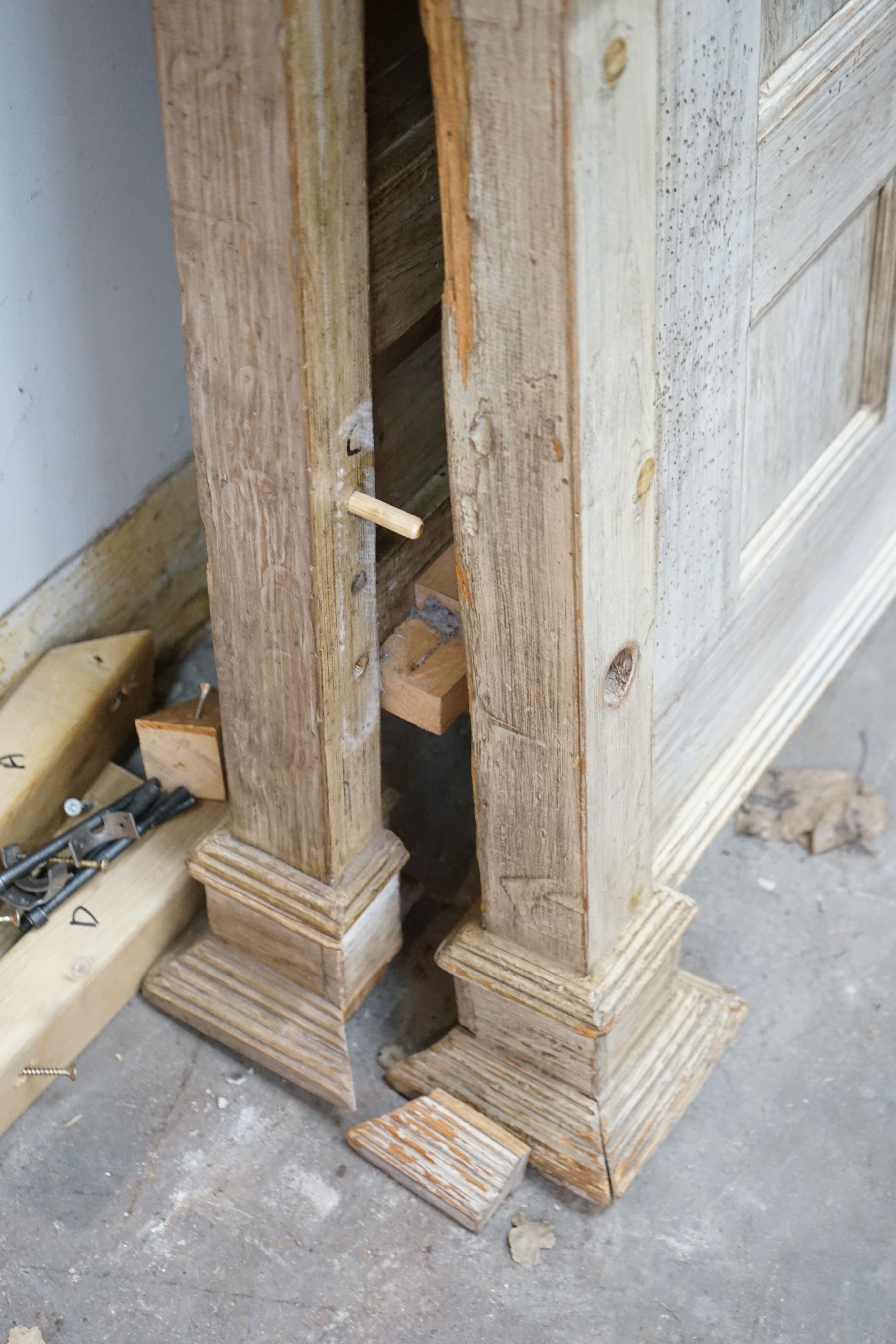 A large reproduction Gothic revival oak bedframe in the manner of Pugin, width 200cm